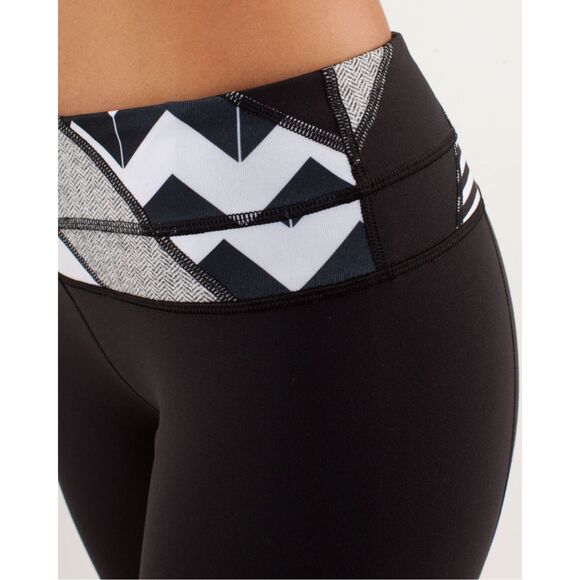 Lululemon Reversible Groove Flare Yoga Pants Slim Leg 6 Rare Prin Waisband Luon - Picture 12 of 14